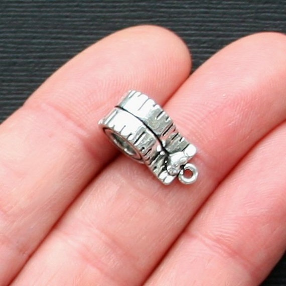 BULK 20 Tape Measure Charms Antique Silver Tone 3 Dimensional