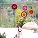Modern Garden Art Ruby Red Glass Flower Suncatcher UpCycled RePurposed STACY