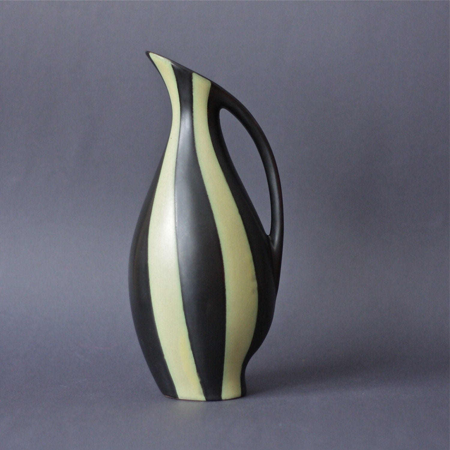 Mid Century Modern West German Pottery Handled Vase By Van