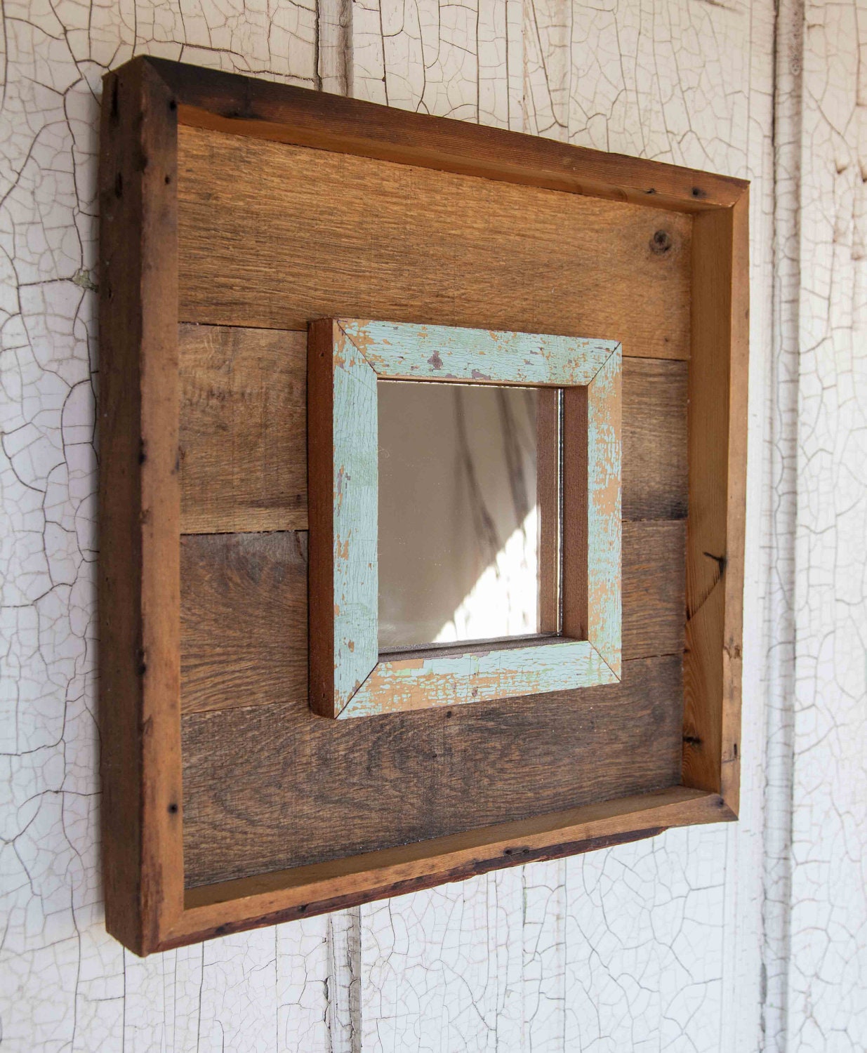Vintage Wood and Pallet Mirror
