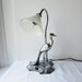 Vintage Art Deco Desk Lamp - Chrome with Bird and Beautiful Deco Details