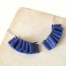 Small frilly collar bib necklace Two Blue navy blue polymer clay frills shabby chic nautical fashion necklace one-of-a-kind