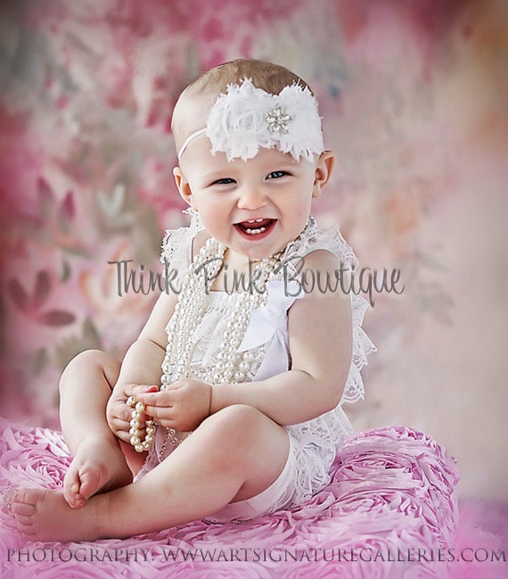 White Lace Petti Romper, petti romper, lace romper, lace petti romper by ThinkPinkBows