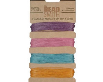 HEMP Pastel Colors 4 Color Card .55MM 10 lb Test