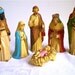 Christmas, Nativity, Vintage, Decoration, Home Decor, Mary, Joseph, Jesus, 3 Kings, Kitch, Hong Kong, Set of 6