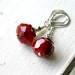 cherry bomb red glass and silver lever back earrings
