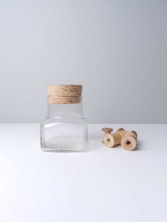 glass storage jar with cork lid // terrarium