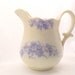 Antique James Edwards & Son Stone China Flow Blue Lavender Transferware Pitcher 1840's