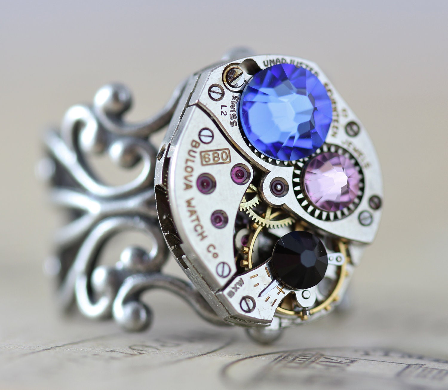 unique rings mothers Made by Ring Steampunk Mothers Custom inspiredbyelizabeth Jewelry