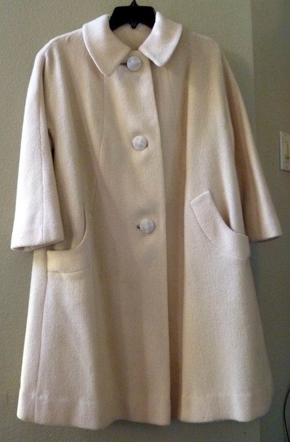 1920's Ivory Wool Tweed Swing coat fully by RebeccasVGVintage