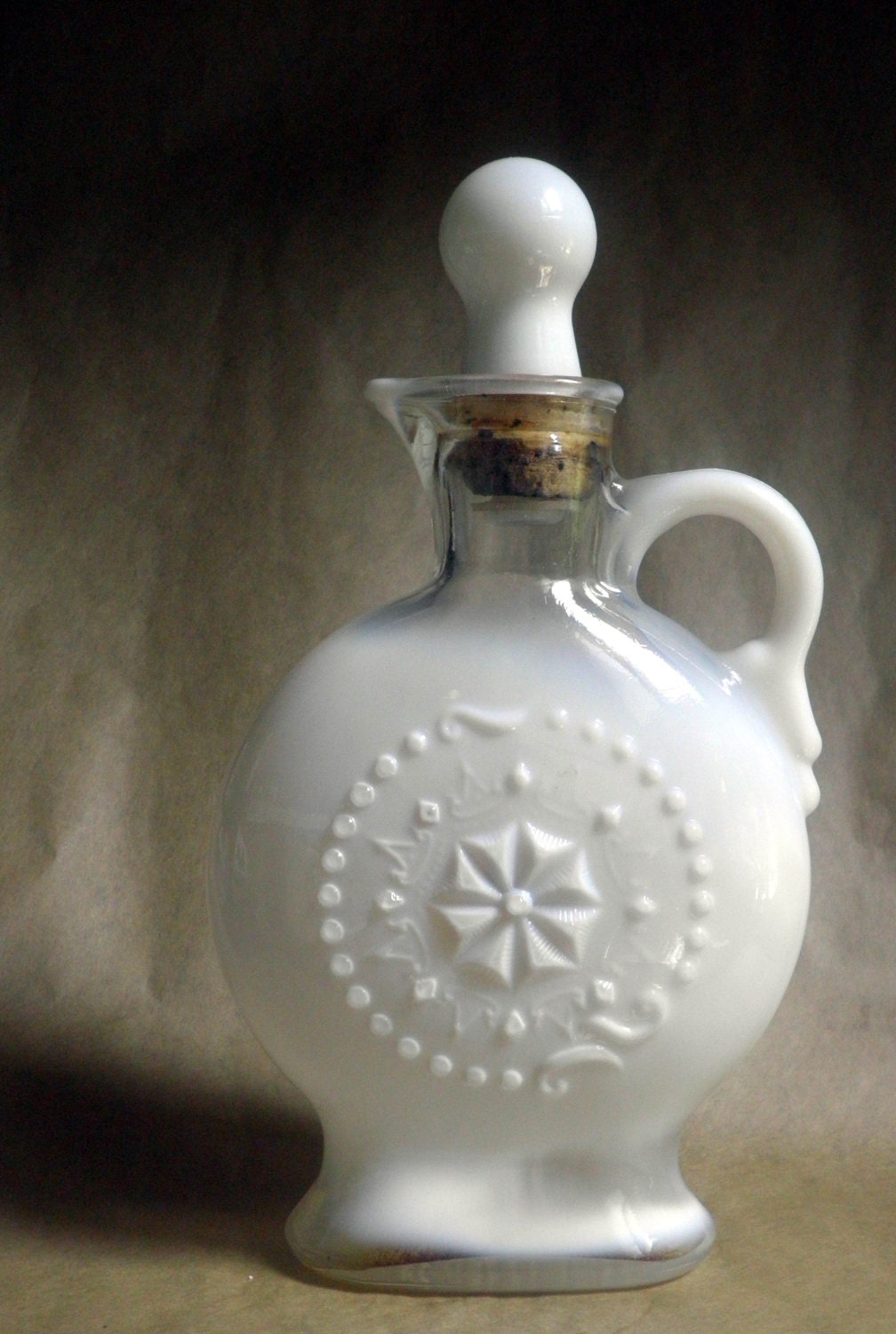 1957 Jim Beam Collector's Decanter / Bottle Milk Glass