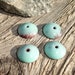 Enamel on Copper Beadcaps, Enamelled Copper Bead Caps, Handmade Rustic Copper Beadcaps, Celadon, Set of 4, 12mm