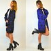 oversized black n cobalt blue POLKA DOT sweater JUMPER, extra small - medium