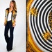gold leaf sun BULLSEYE maze slouchy 100% SILK statement JACKET, extra small-medium