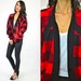 slouchy buffalo PLAID grunge LUMBERJACK punk CARDIGAN sweater, extra small-medium