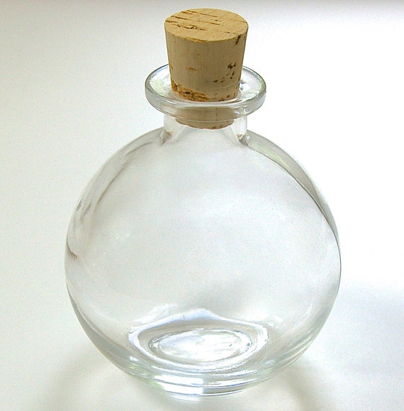 Download 4 Round Glass Bottles with Corks 8 oz 250 ML for Terrariums