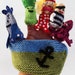 Mermaid and friends finger puppets in a boat