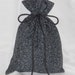 Black on Black Design Small Fabric Gift Bag - Floral, Flowers, Swirls, Flourishes, Special Occasion, Elegant, All Occasion