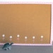 Memo Cork Board- white and pink flowers memo board - Custom order for Ashley