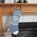 Blue and Cream Knit Christmas Stocking