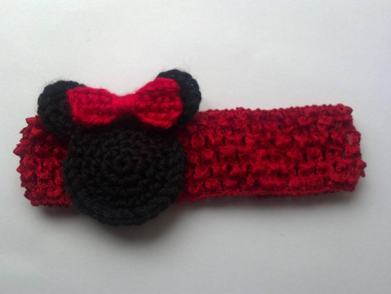 Diadema ganchillo de Minnie Mouse Mickey Mouse busca nuevo nacido, niña diadema fotografía Prop