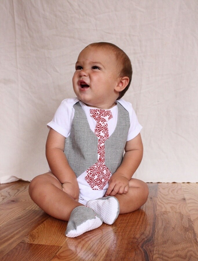 Baby boy Christmas shirt and shoes Christmas Gift by haddygrace