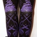 Pirate Printed Tights Medium Tall Amethyst on Black Women Tattoos Octopus Narwhal Squid Sailor Anchor