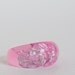 bright pink eco resin dome ring featuring silver flakes - size 8.5