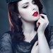 Victorian Style Ruffle Black Teardrop Fascinator Hat Goth Couture