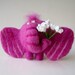Lilac forelock festive elephant - needlefelted sculpture