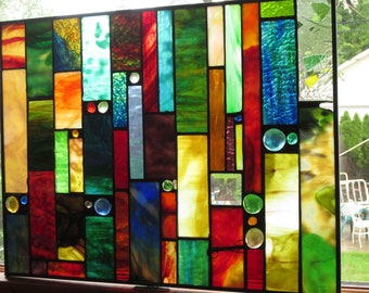 60th B-Day gift for parents Stained Glass Suncatcher