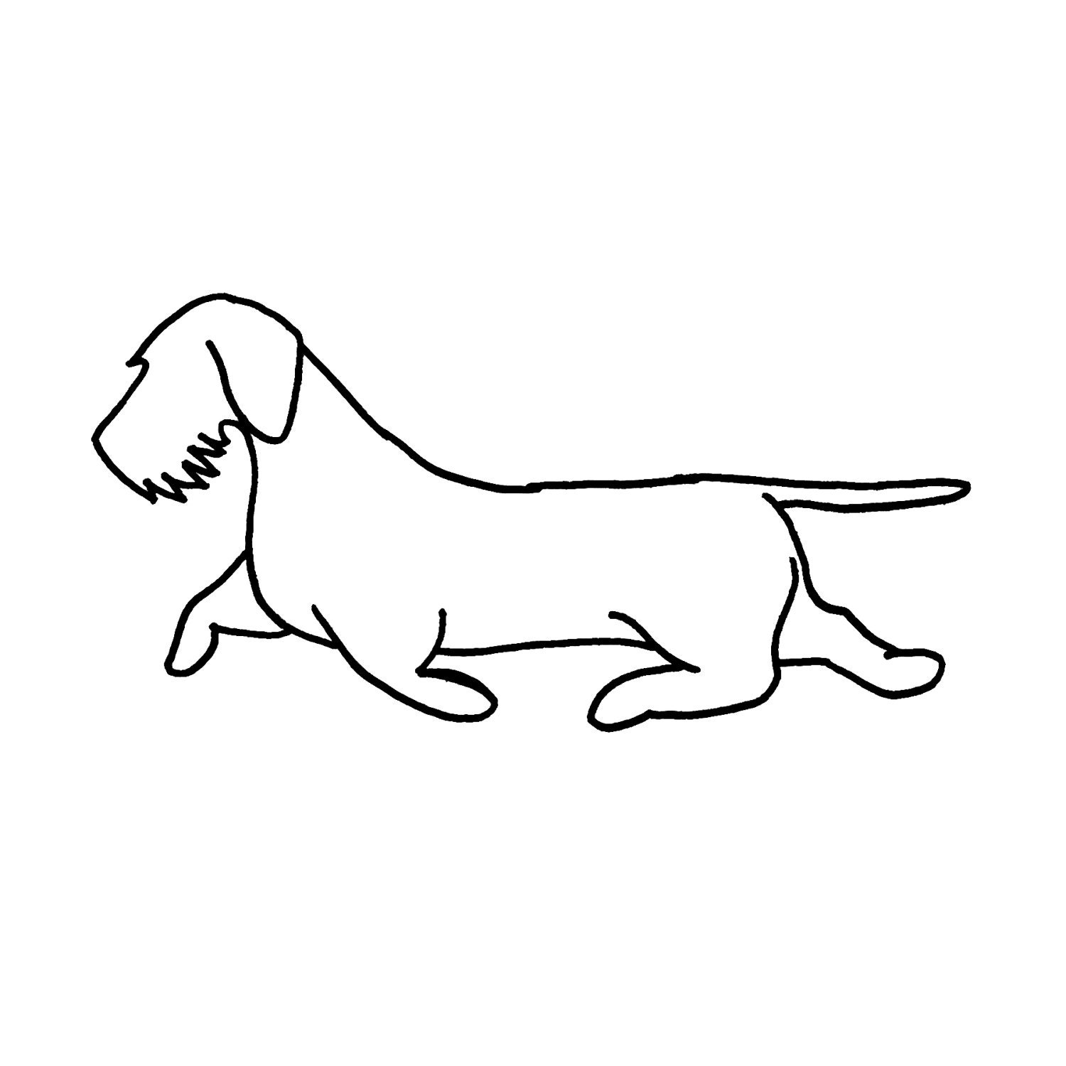 Wirehaired Dachshund wall art 22 wide silhouette dog