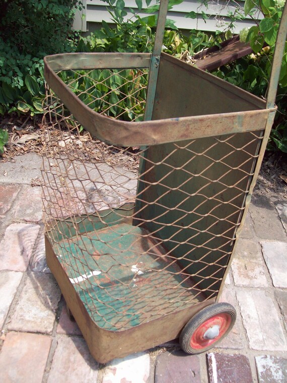 Vintage Metal Shopping Cart.