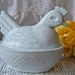 Vintage Milk Glass Hen