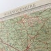 Warwickshire vintage map, England - Vintage Map - English map