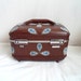 Brown and Blue Paisley Train Case with Mirror & Tray