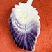Wampum Feather Pendant - Purple Quahog Shell - Hand Carved