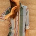 OXFORD denim colorful bright VERTICAL striped 80s 90s button up