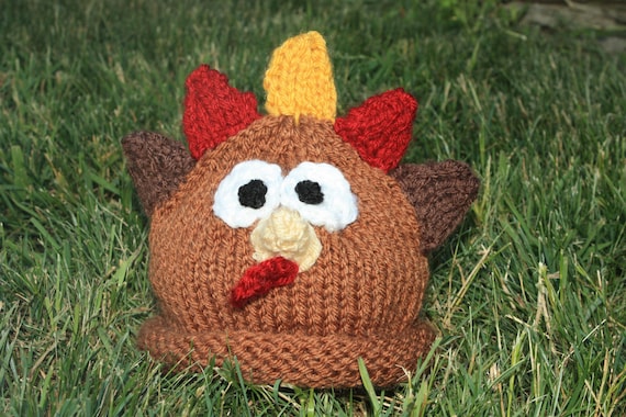 Items similar to Knit Turkey Thanksgiving Baby Hat - Photography Prop ...