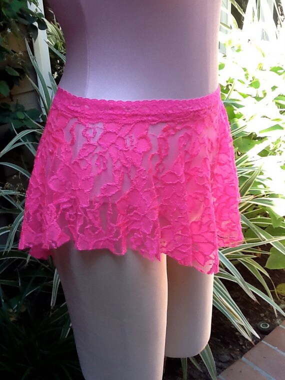 Items Similar To Sab Dance Skirt Ballet Skirt In Hot Pink Large Patterned Lace All Stretch On Etsy 