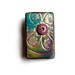 Unique Art Brooch, Flower texture, turquoise peacock gold purple, polymer clay, christmas brooch, Mixed Media