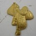 NOS Vintage (1) One Raw Brass Western Horse Saddle Stamping Finding - New Old Stock - Rare Find FREE Shipping USA
