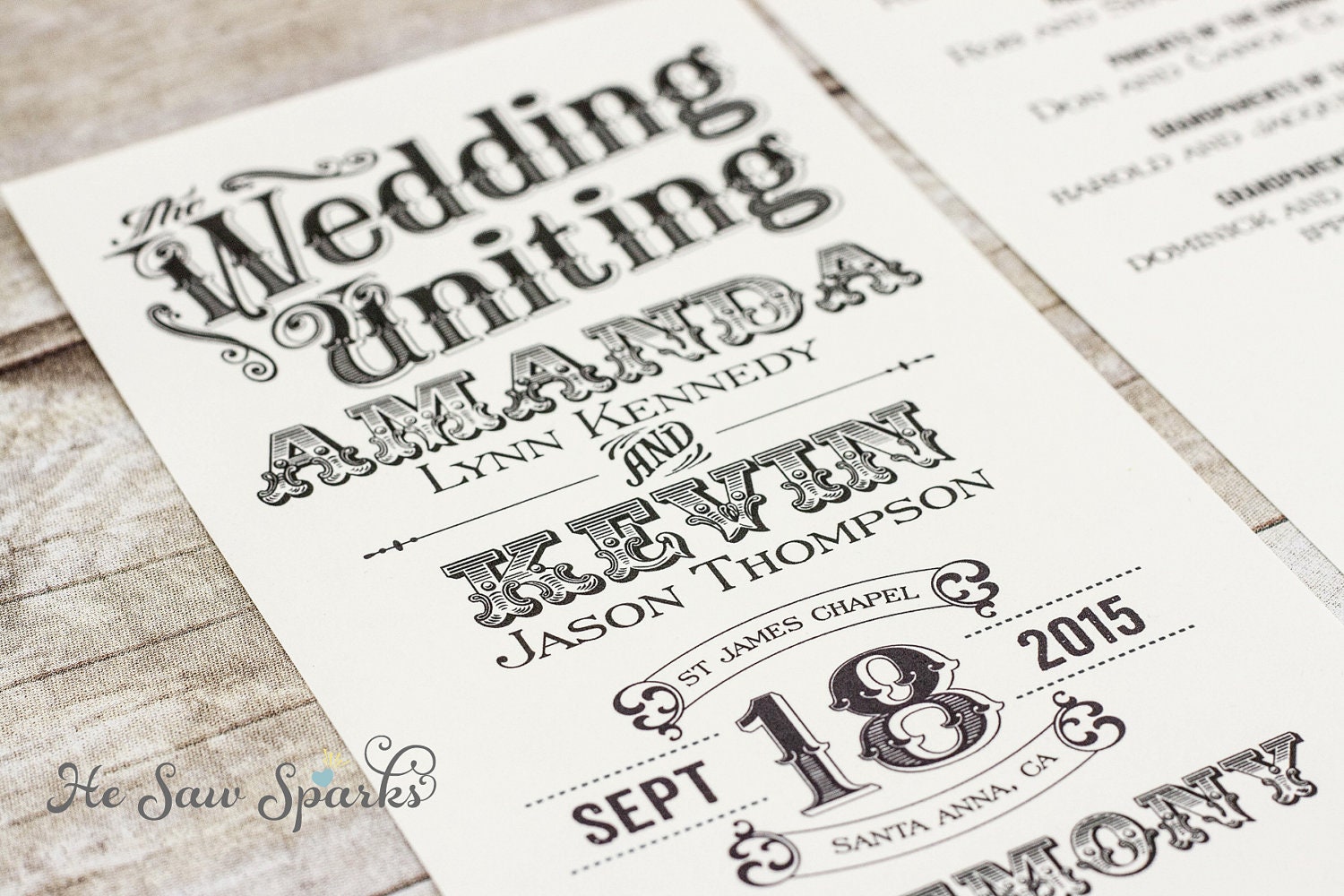 vintage wedding programs