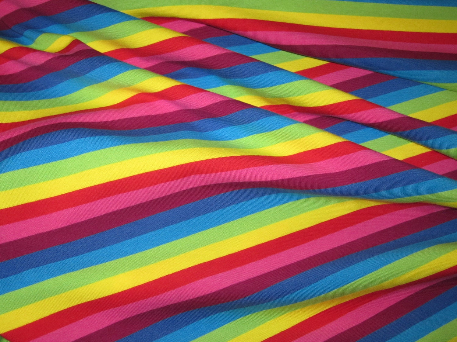 NEW Serendipity Rainbow Stripe Cotton Lycra Knit Fabric