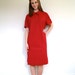 ON SALE. Vintage Cranberry Short Sleeved A-Line Dress. Late 60s / Early 70s. Large / Extra Large.