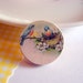 Tiny Wood Pin Brooch - Blue Birds and Nest - Decoupage Collage Vintage Blue Bird Woodland Shabby