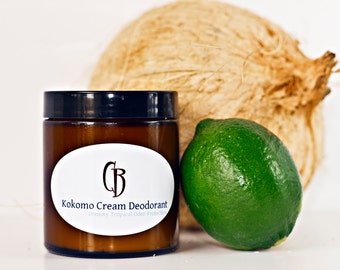 Kokomo Cream Natural Deodorant - Handmade Creamy, Dreamy Tropical Organic- 4.75 oz With Recipe