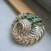 Vintage Pegasus Coro Brooch Fern with Light and Dark Green Rhinestones