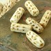Hand Carved Bone Beads from India: Plume Pattern on Cream Tube, 12x26mm, 10 beads / Natural Beads / Cow Bone Beads / Boho Craft Supplies