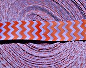 Red & purple chevron striped 7/8" grosgrain ribbon Valentines day Il_170x135